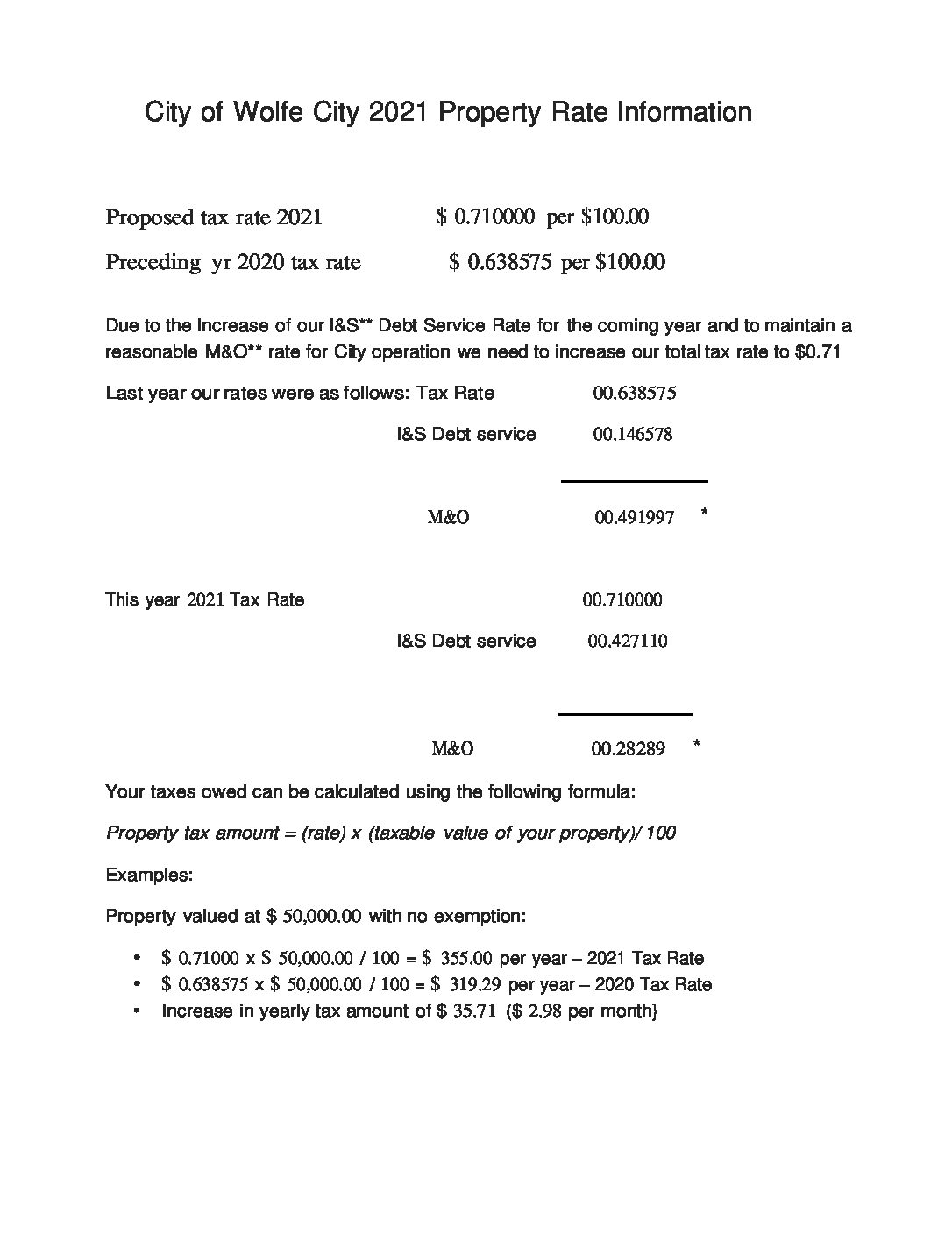 2021 Property Tax Rate Information