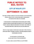 Boil Water Notice September 13, 2022