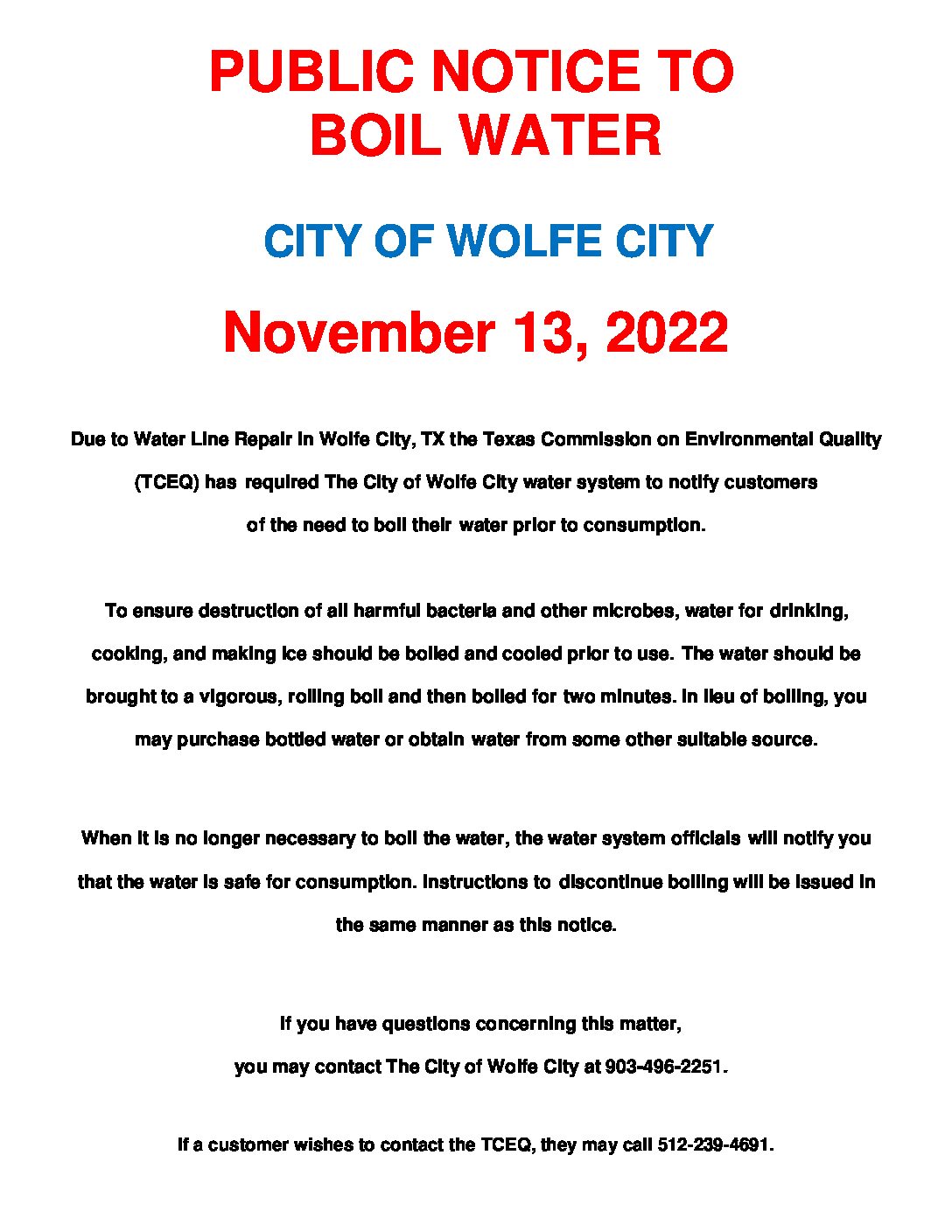 Boil Water Notice 11.13.22