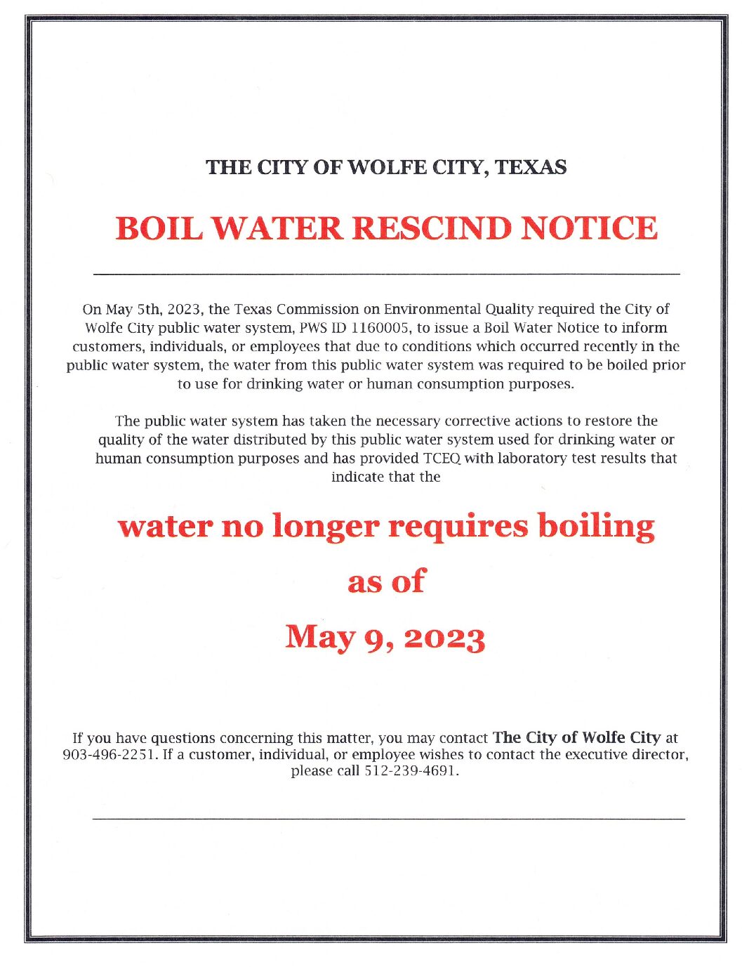 Boil Water Rescind 5.9.23